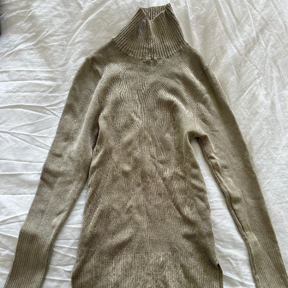 Free People Green Turtleneck